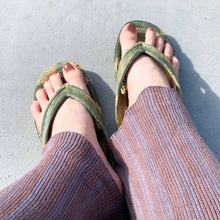 將圖片載入圖庫檢視器 漁夫夾腳拖(軍綠x米黃)