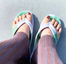 將圖片載入圖庫檢視器 漁夫夾腳拖(灰綠x白)